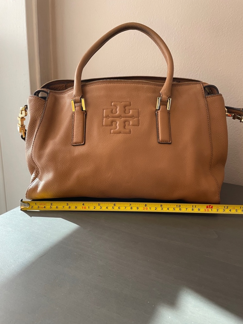 Tory Burch Cognac Leather Satchel with Gold Hardware - Picture 5 of 9